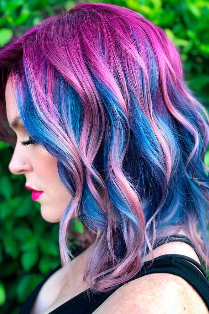 Stylish Blue Peakaboos #peakaboo #balayage