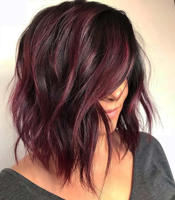 Stylish Burgundy Bob