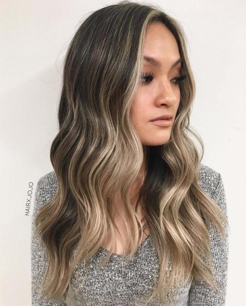 Subtle Ash Blonde Balayage for Brown Hair