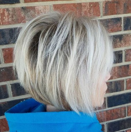 Teased Long Layered Blonde Bob