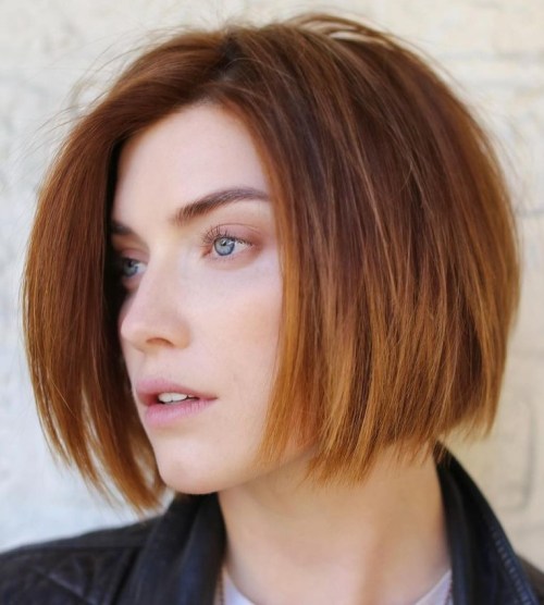 Textured Copper Jaw Length Bob