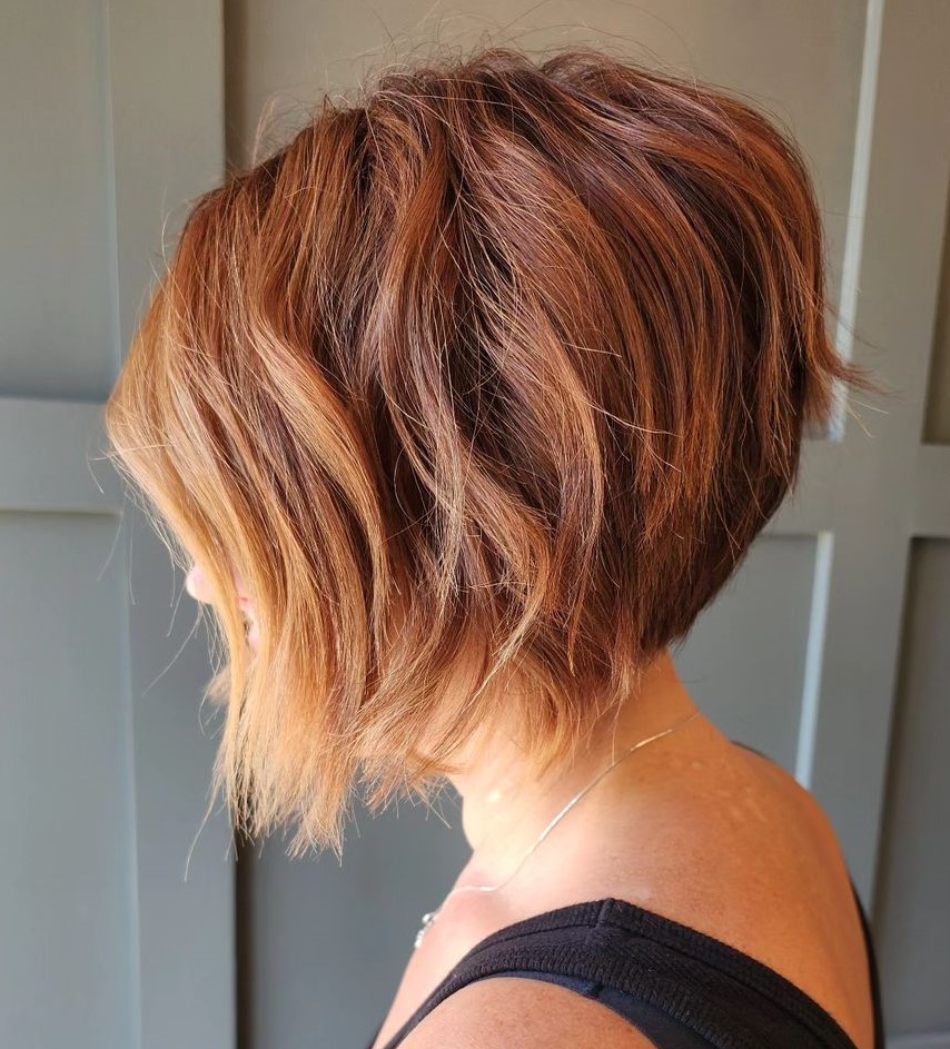 Textured Short Stacked Bob