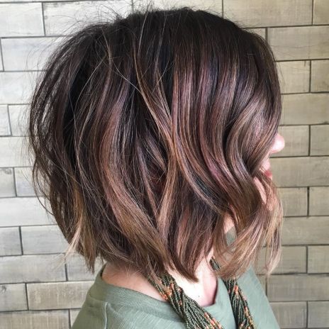 Tousled Wavy Brown Bob