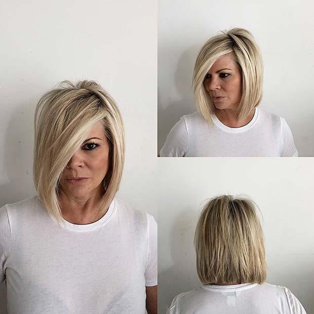 Trendy Layered Bob with a Side Part