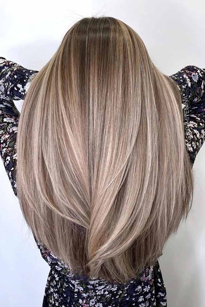 U-Cut Long Hairstyle With Layered Ends #ucuthair #hairhighlights