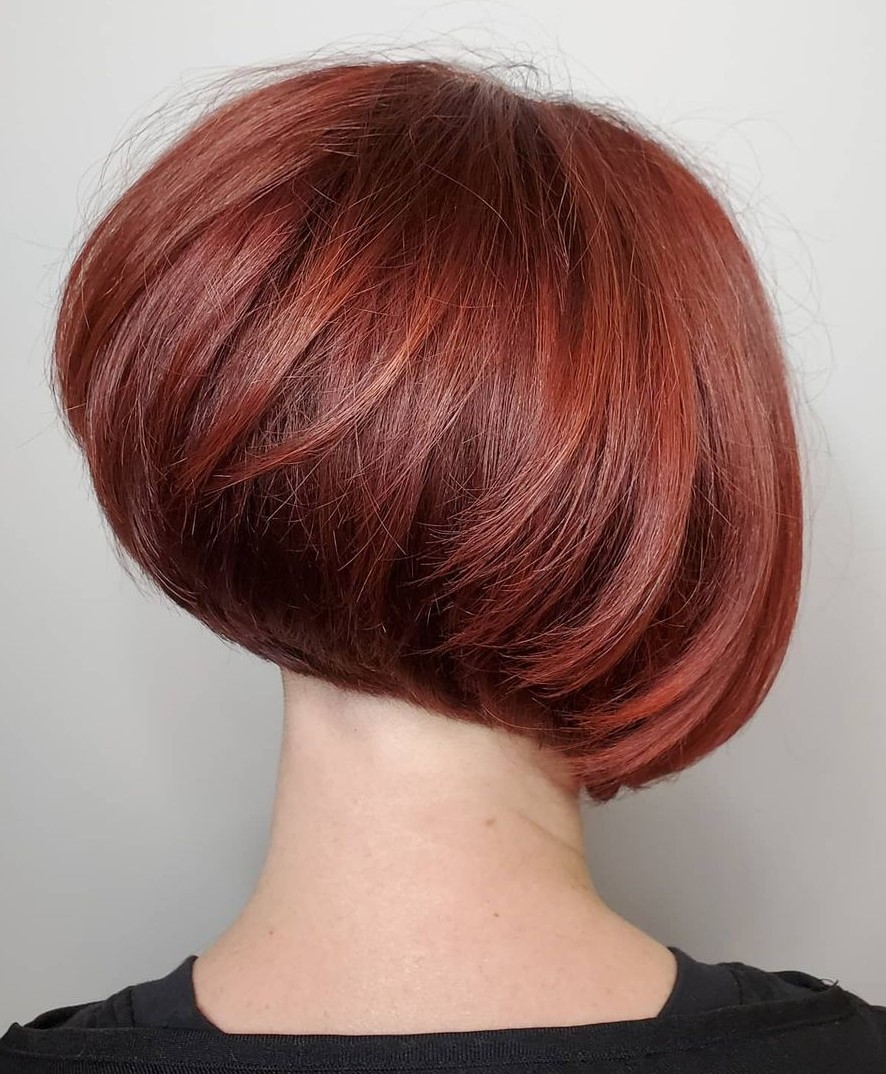 Vibrant Colored Short Stacked Bob