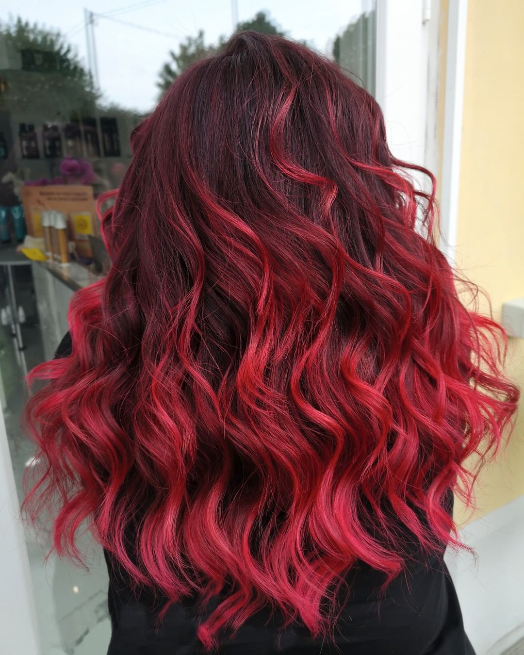 Vivid Red Highlights on Dark Red Base