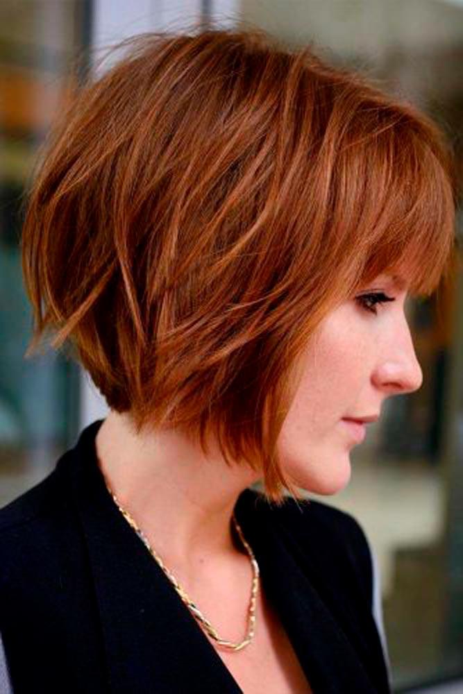  Warm Colored Short Bob #shorthairstyles #redhair