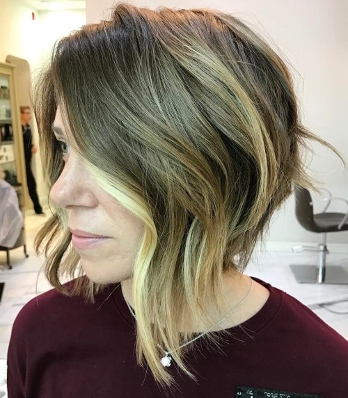 Wavy Angled Bronde Bob