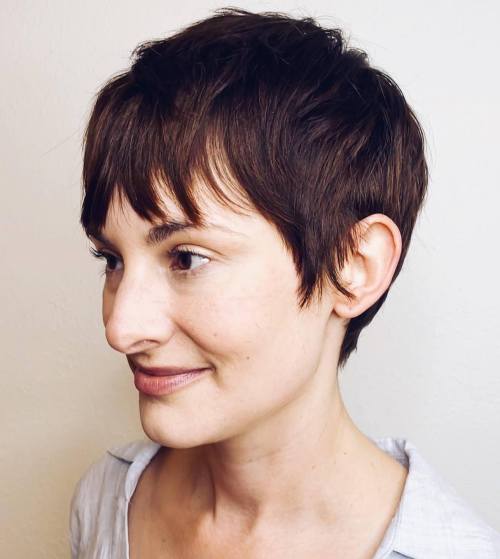 Androgynous Pixie with Curtain Bangs