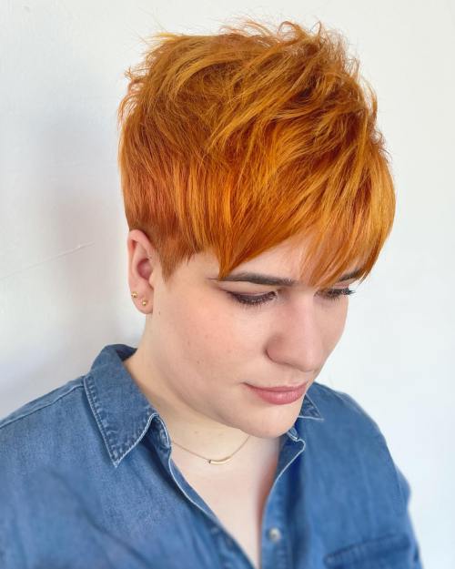 Ginger Messy Pixie with Bangs