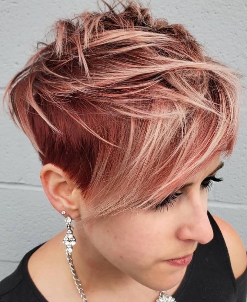 Messy Pixie with Long Feathered Layers on Top