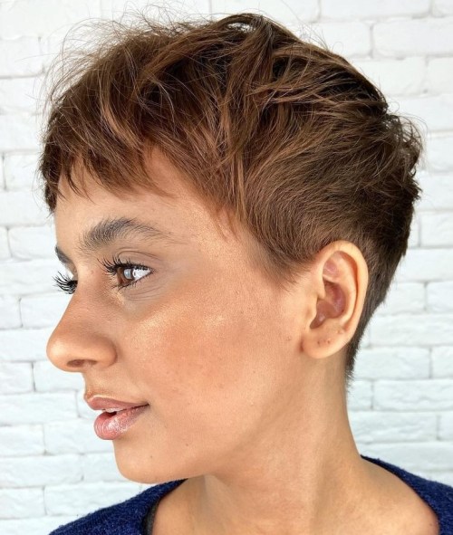 Neat Brown Feathered Pixie