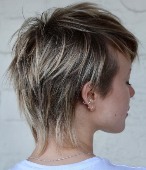 Short Fathered Mullet for Fine Hair