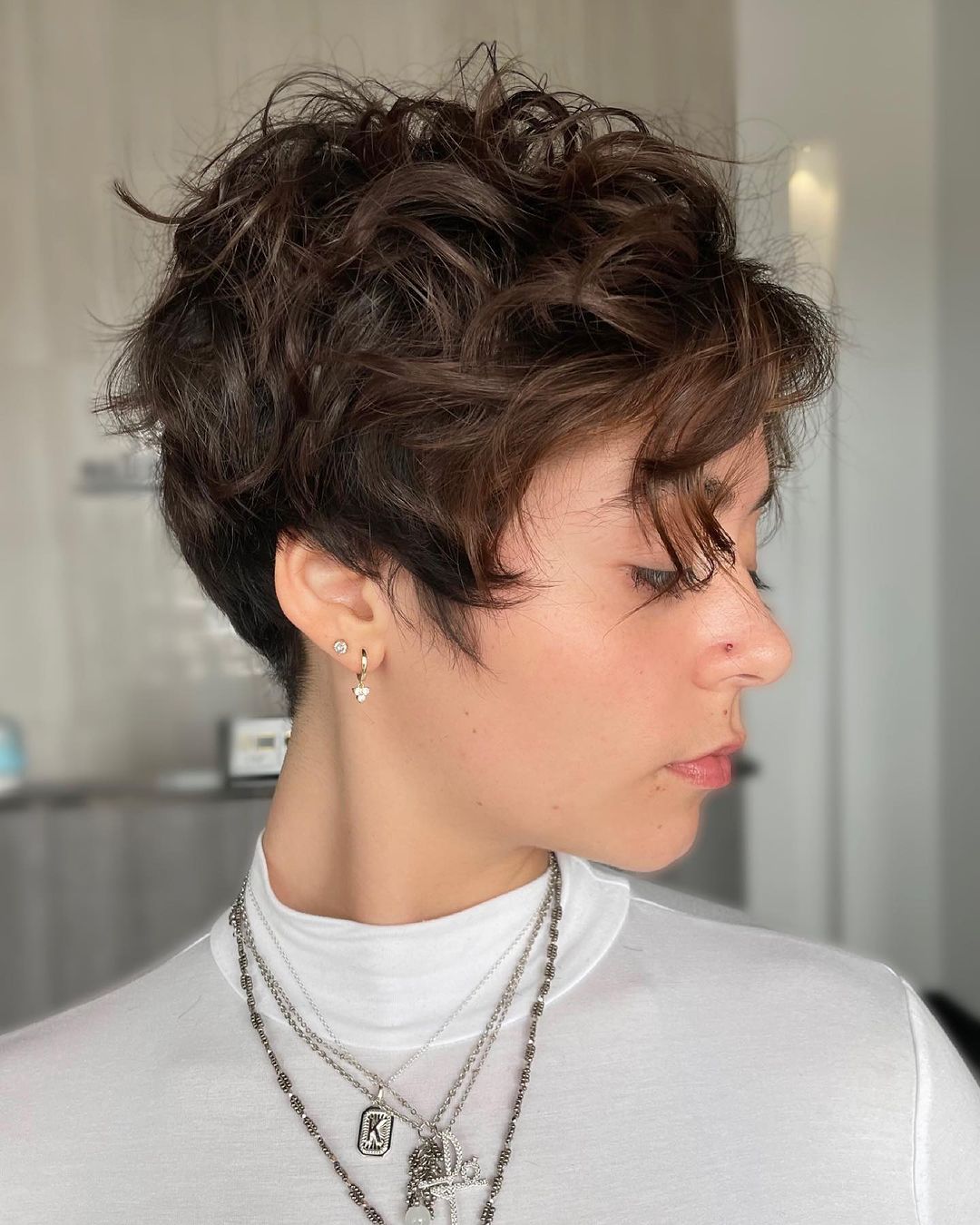 Short Layered Pixie for Curly Hair