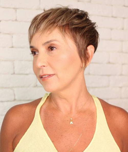 Short Pixie with Balayage for Thin Hair