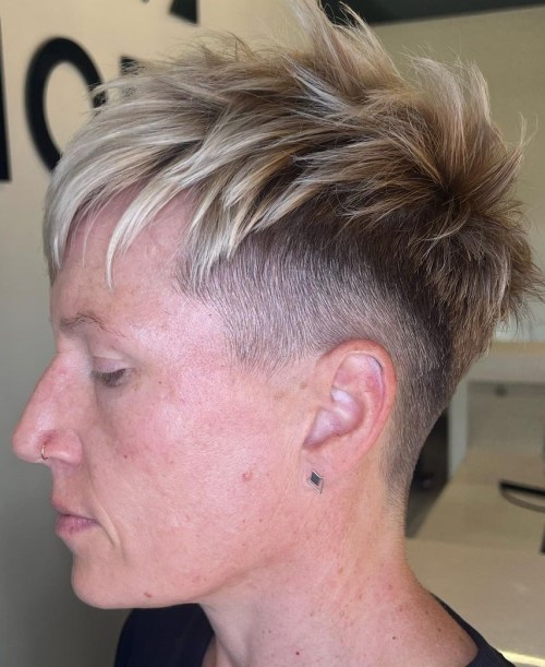 Short Spiky Pixie with Skin Fade