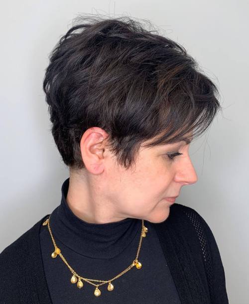 Tapered Long Pixie Cut for Thick Locks