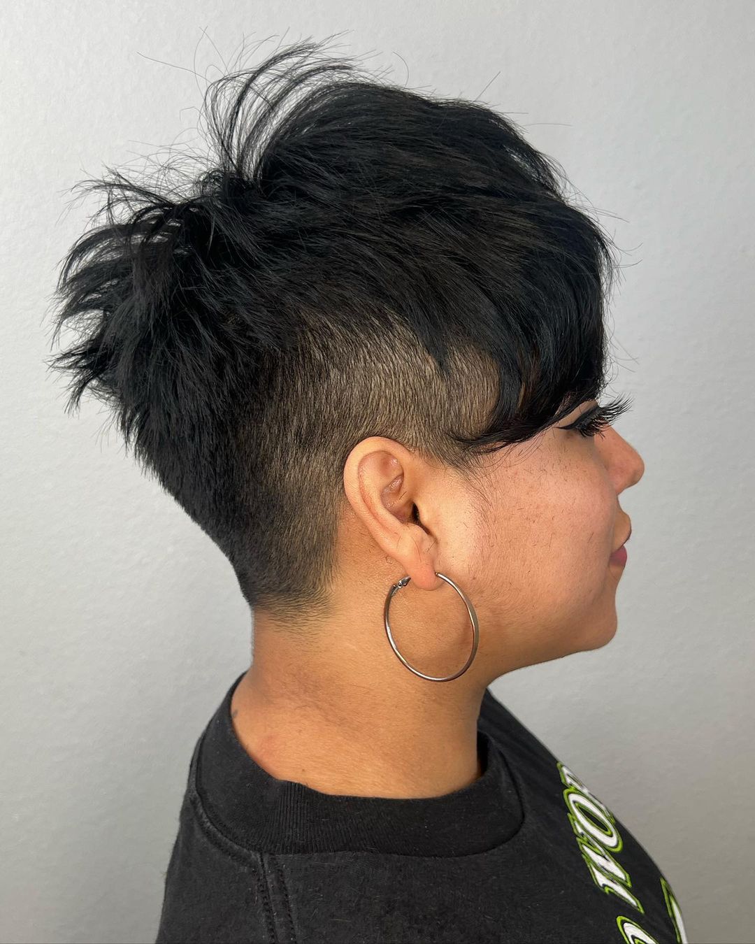 Textured Pixie with Faded Sides and Side Bangs