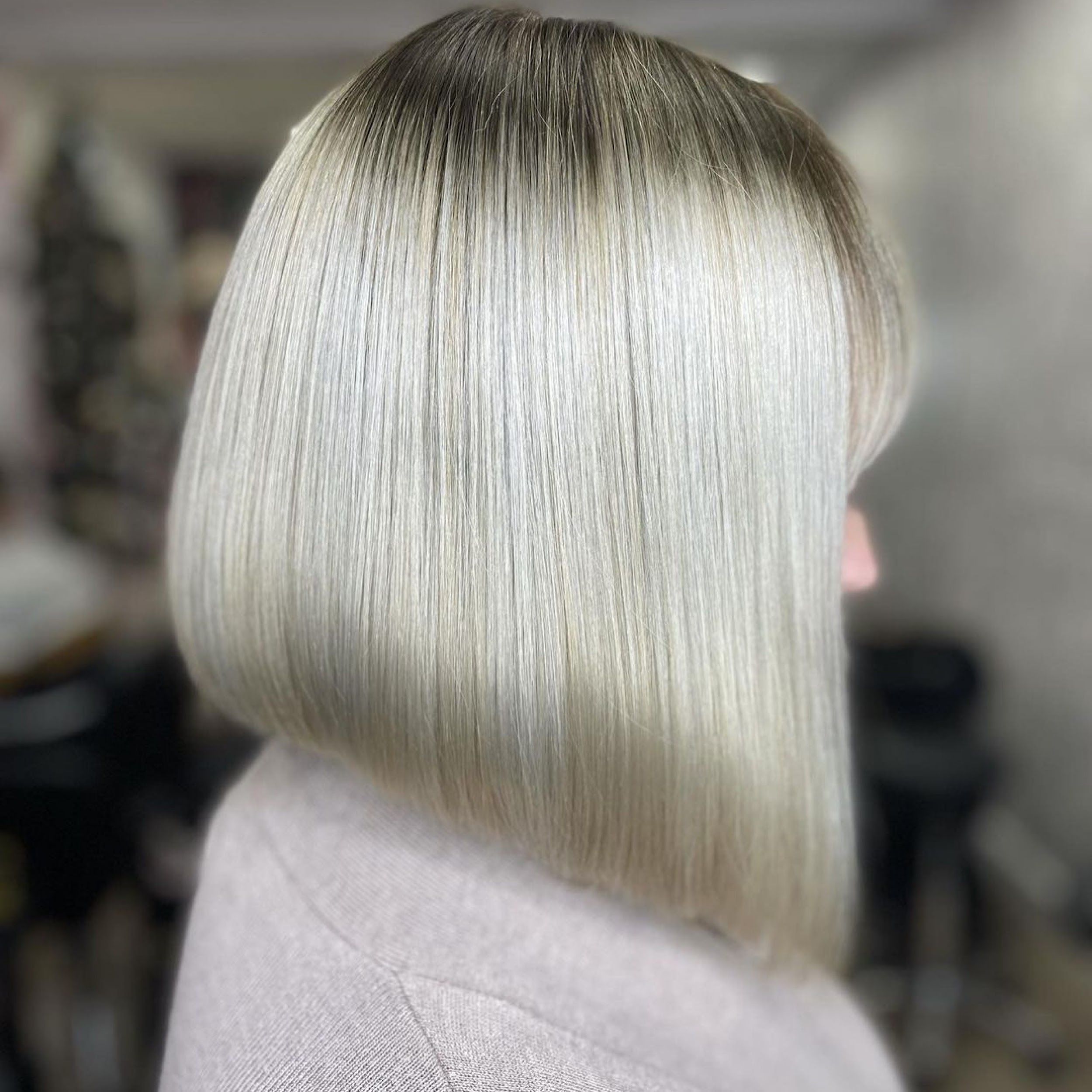 angled bob haircut with bangs