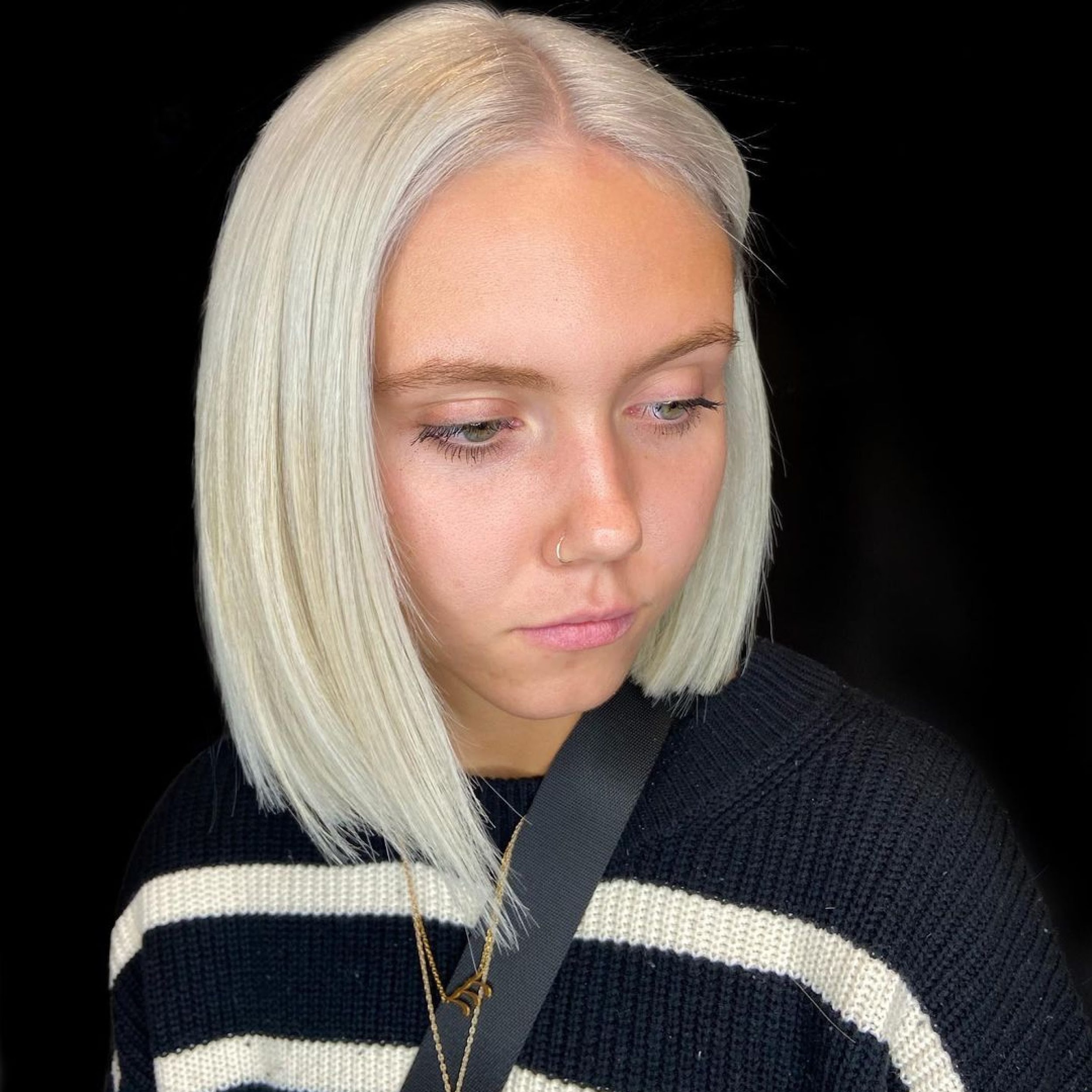 ash blonde a-line bob