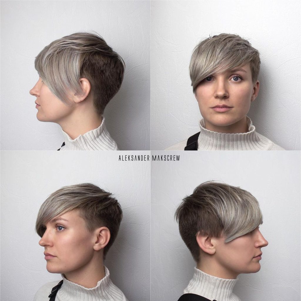 asymmetrical pixie with bangs