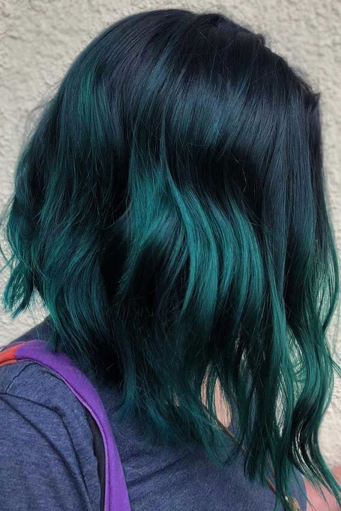 Blue Black And Emerald #ombre #hairstyles