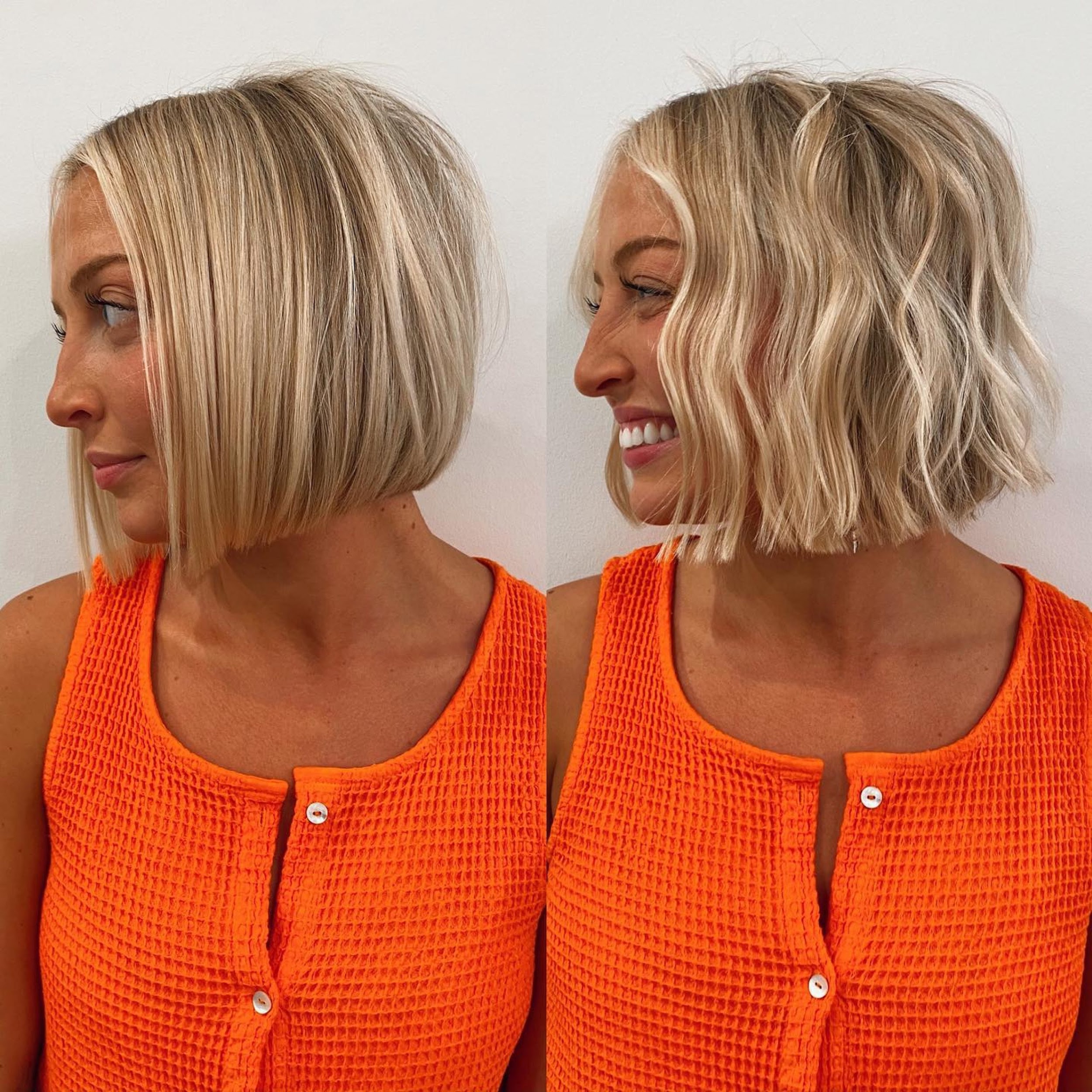 blunt bob with highlights