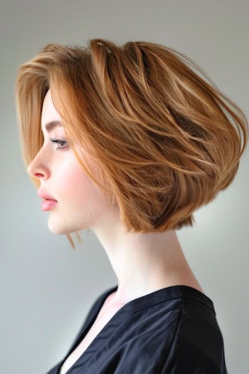 Choppy Feathered Layers Short Hairstyle.