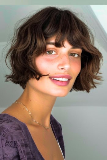 Choppy French Bob Short Hairstyle.