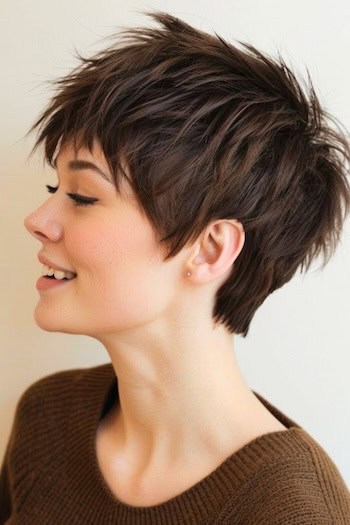 Choppy Spiky Pixie Short Hairstyle.