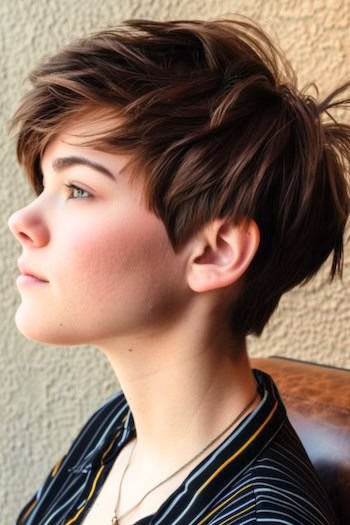 Choppy Textured Pixie Short Hairstyle.