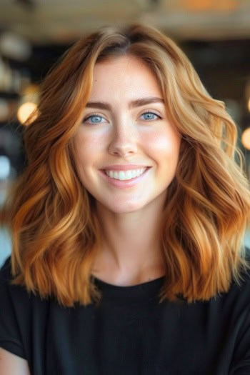 Choppy Waves for Thick Hair Medium-length Hairstyle.