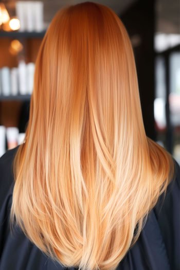 Copper to Blonde Ombre Copper Hair Color Idea.