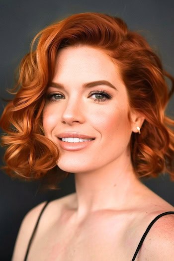 Cropped Copper Waves Short Hairstyle For Thick Hair.