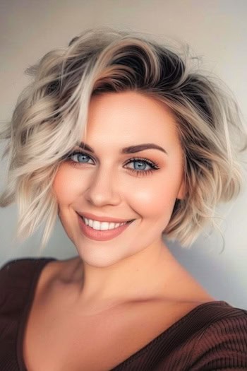 Cropped Platinum Waves Short Hairstyle.