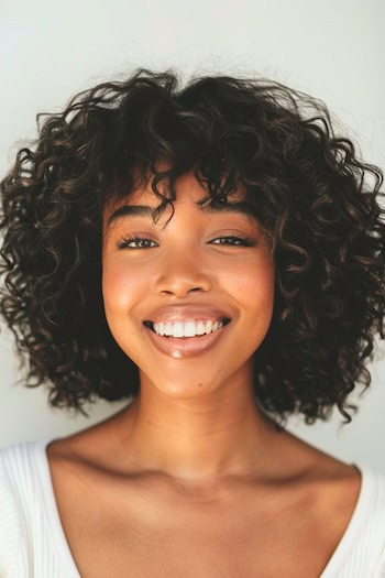 Curly Bob Short Hairstyle.