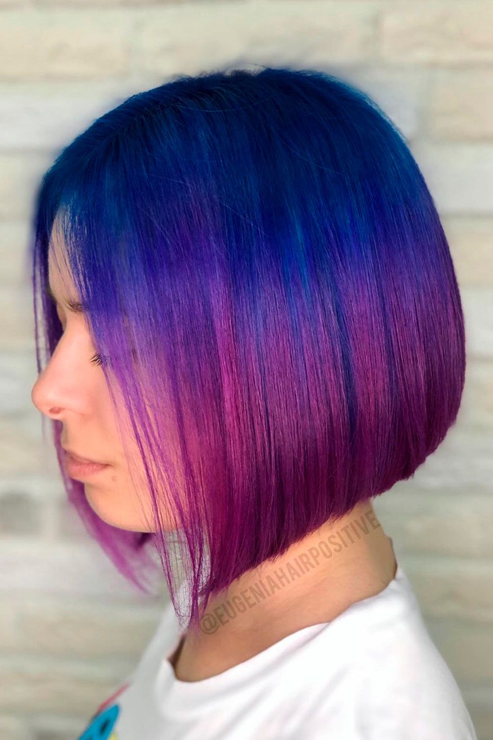 Deep Blue To Purple Fade, short ombre hair with bangs, short ombre blonde hair, very short ombre hair