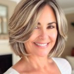 frosted-layered-bob-hairstyle-for-women-over-40-