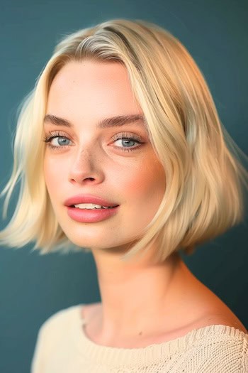 Golden Blonde Bob Short Hairstyle.