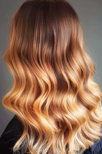 Honey Blonde Ombre Hair Color Idea.