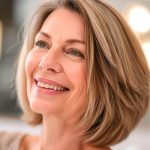 layered-brown-bob-hairstyle-on-older-woman-