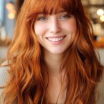 layered-copper-waves-long-hairstyle-with-bangs-