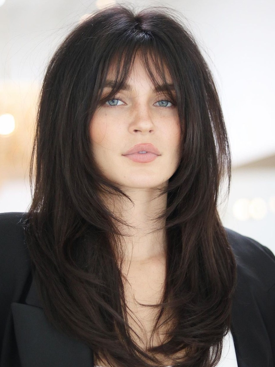 Layered Long Hair with Subtle Fringe