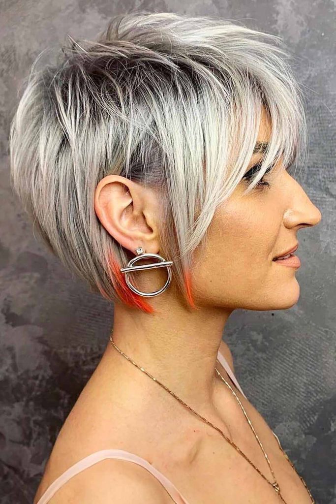 Layered Pixie With Undercut #stackedbob #bobhaircut #bobhairstyles