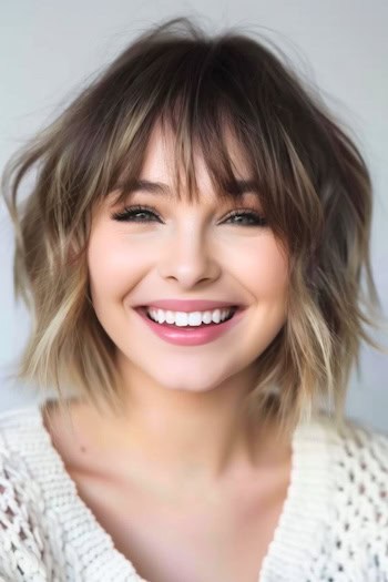 Ombre Shag Cut Short Hairstyle.