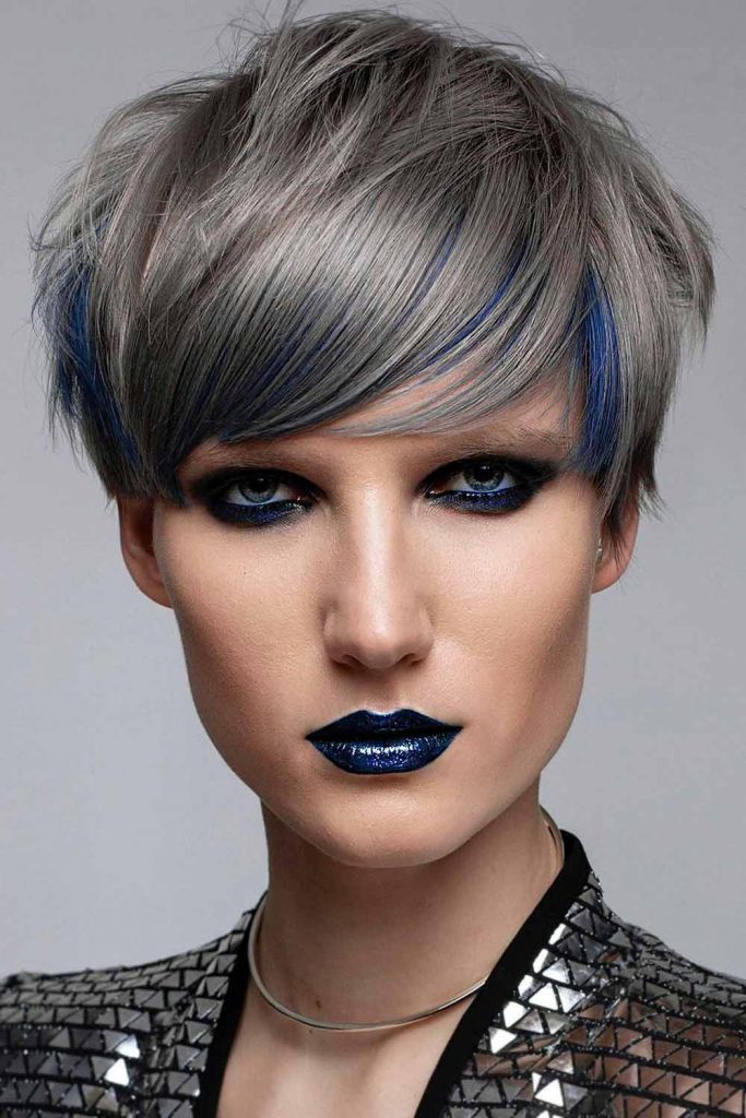 Peek-A-Boo Short Grey Hair #shortgreyhair #shorthairstyles #greyhairstyles