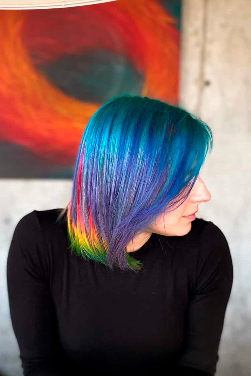 Ravishing Rainbow , ombre hair short, short hair ombre color, ombre straight short hair