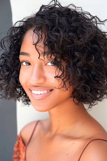 Short Curly Bob Hairstyle.