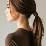 sleek-low-ponytail-on-brown-hair-